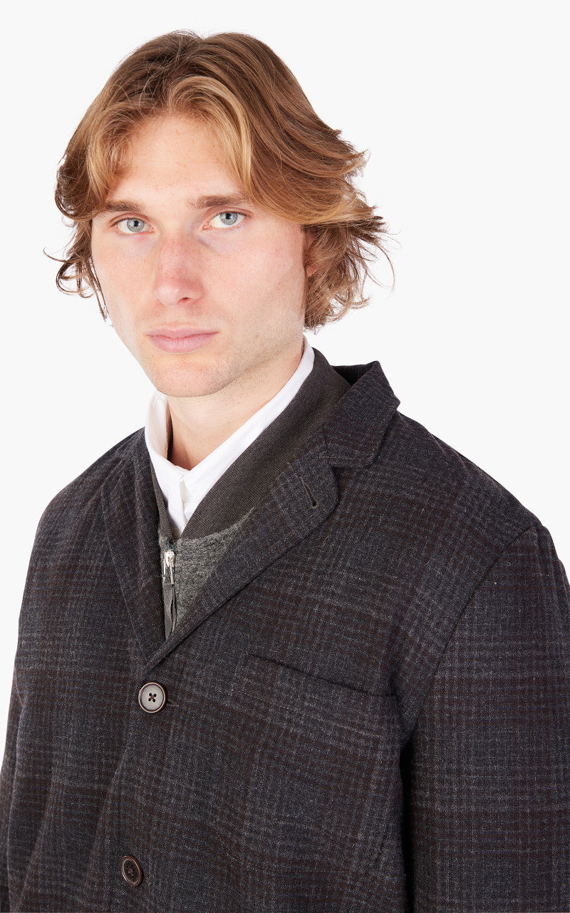 Universal Works Three Button Jacket Reuse Wool Mix Charcoal