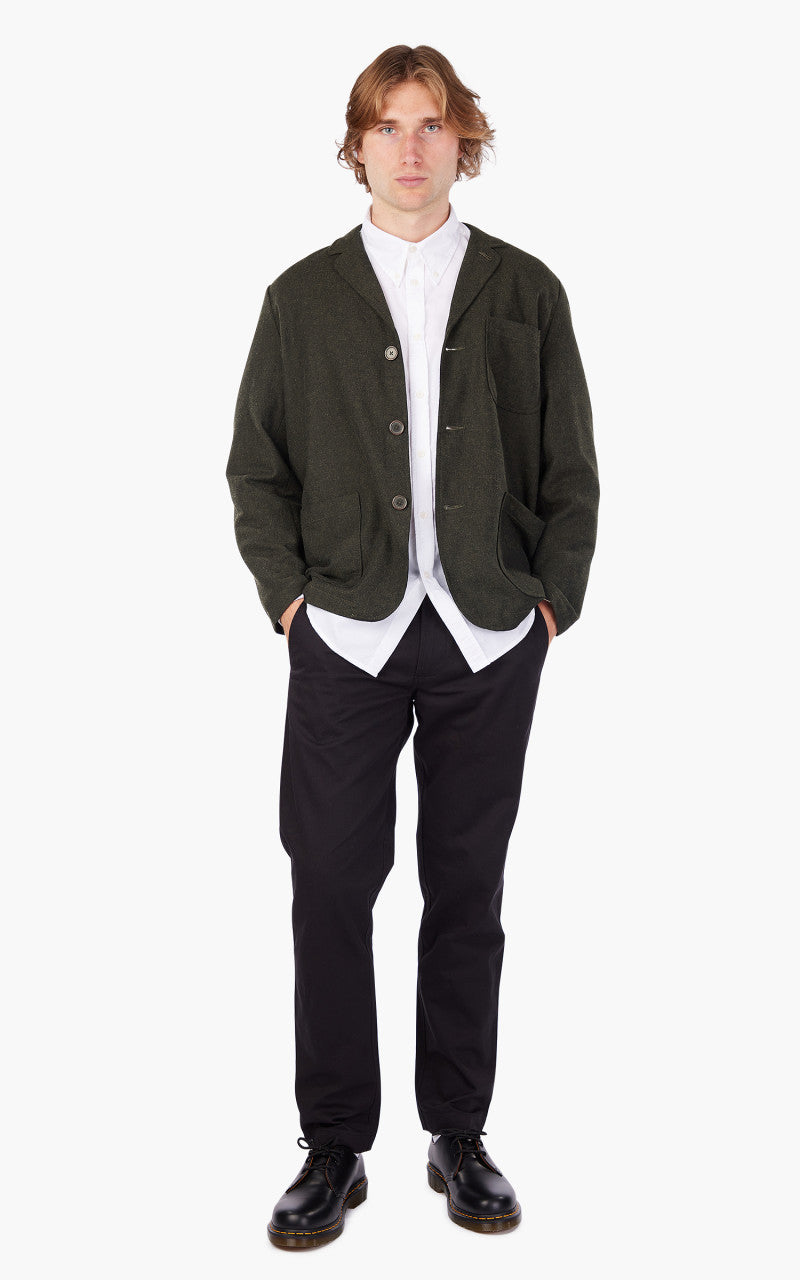 Universal Works Three Button Jacket Italian Tweed Olive