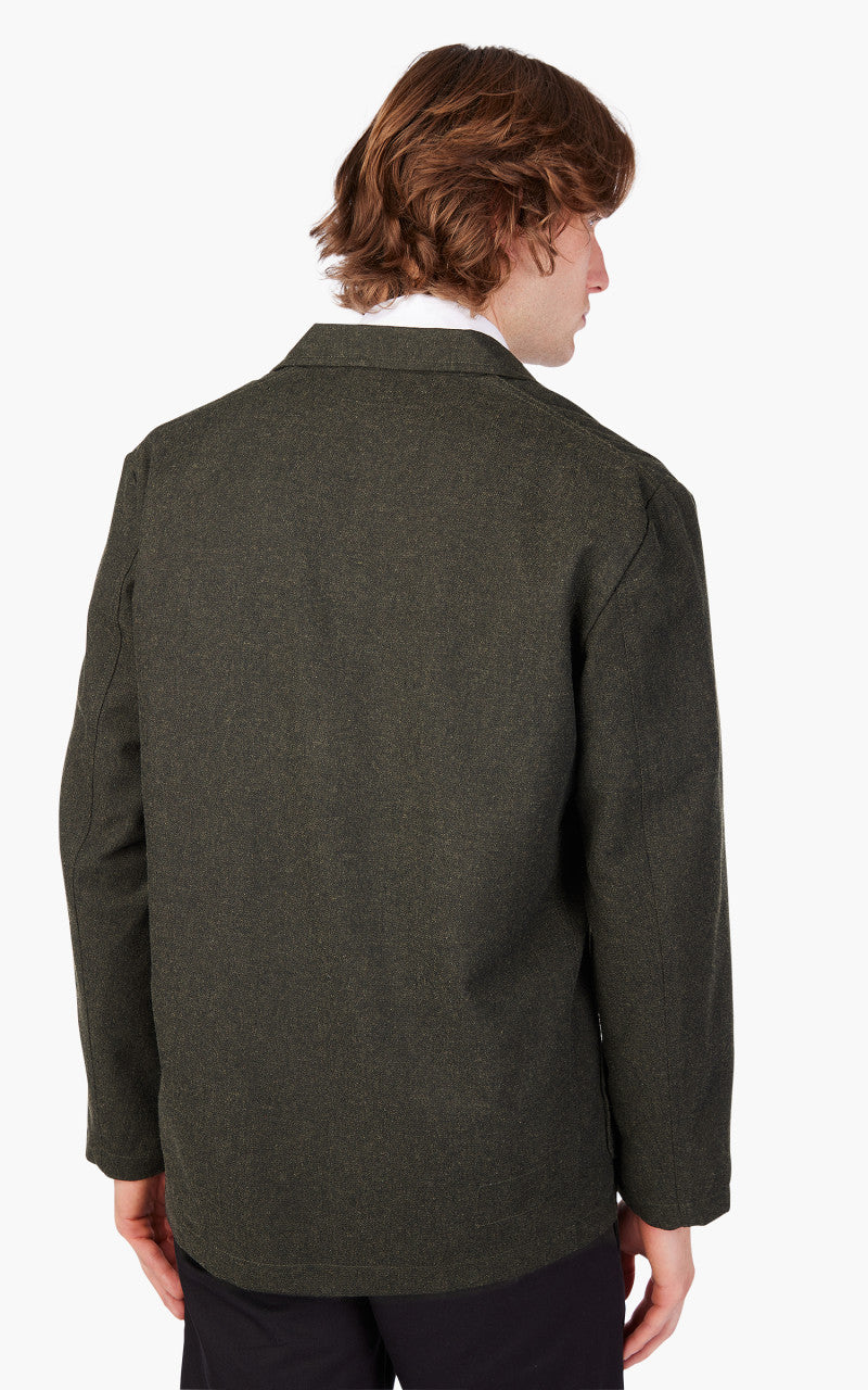Universal Works Three Button Jacket Italian Tweed Olive