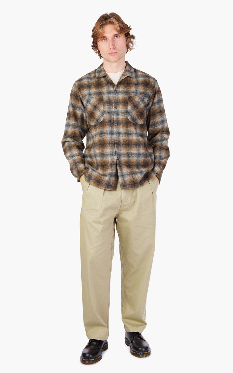 Universal Works Work Shirt Flannel Brown Check