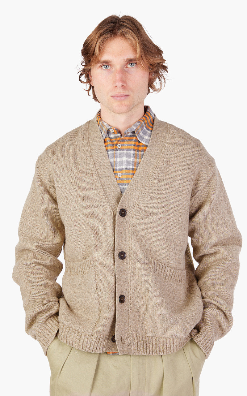 Universal Works Langdale Cardigan Eco Wool Oatmeal