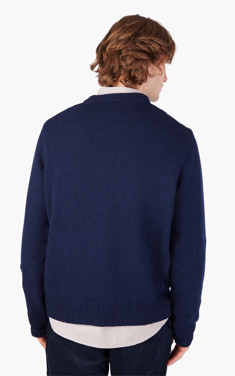 Universal Works V Neck Sweater Eco Wool Navy