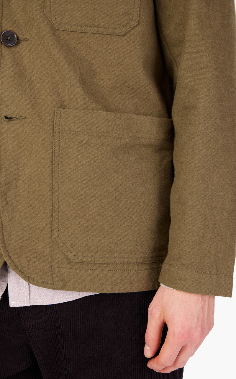 Universal Works Bakers Chore Jacket Nebraska Cotton Olive