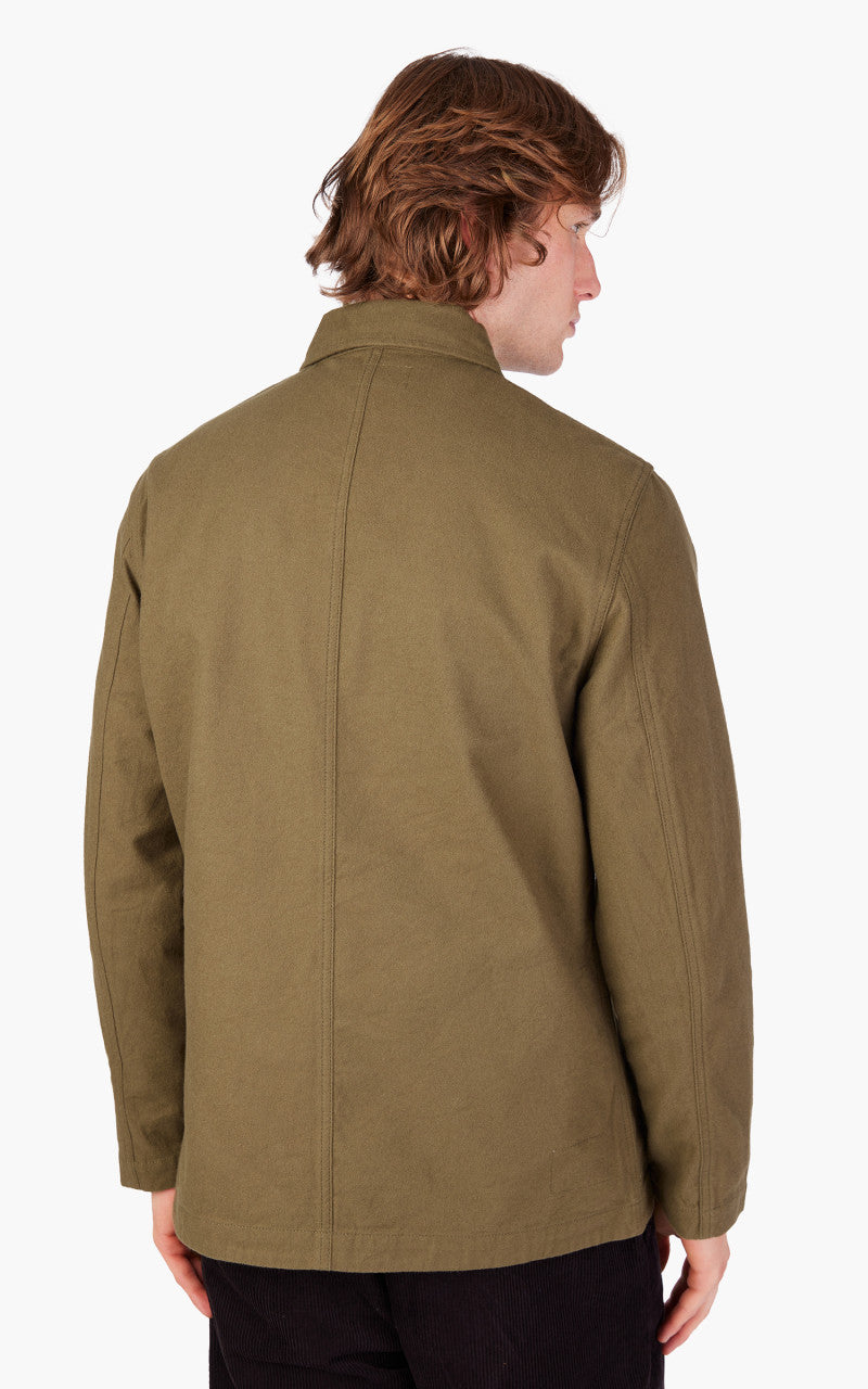 Universal Works Bakers Chore Jacket Nebraska Cotton Olive