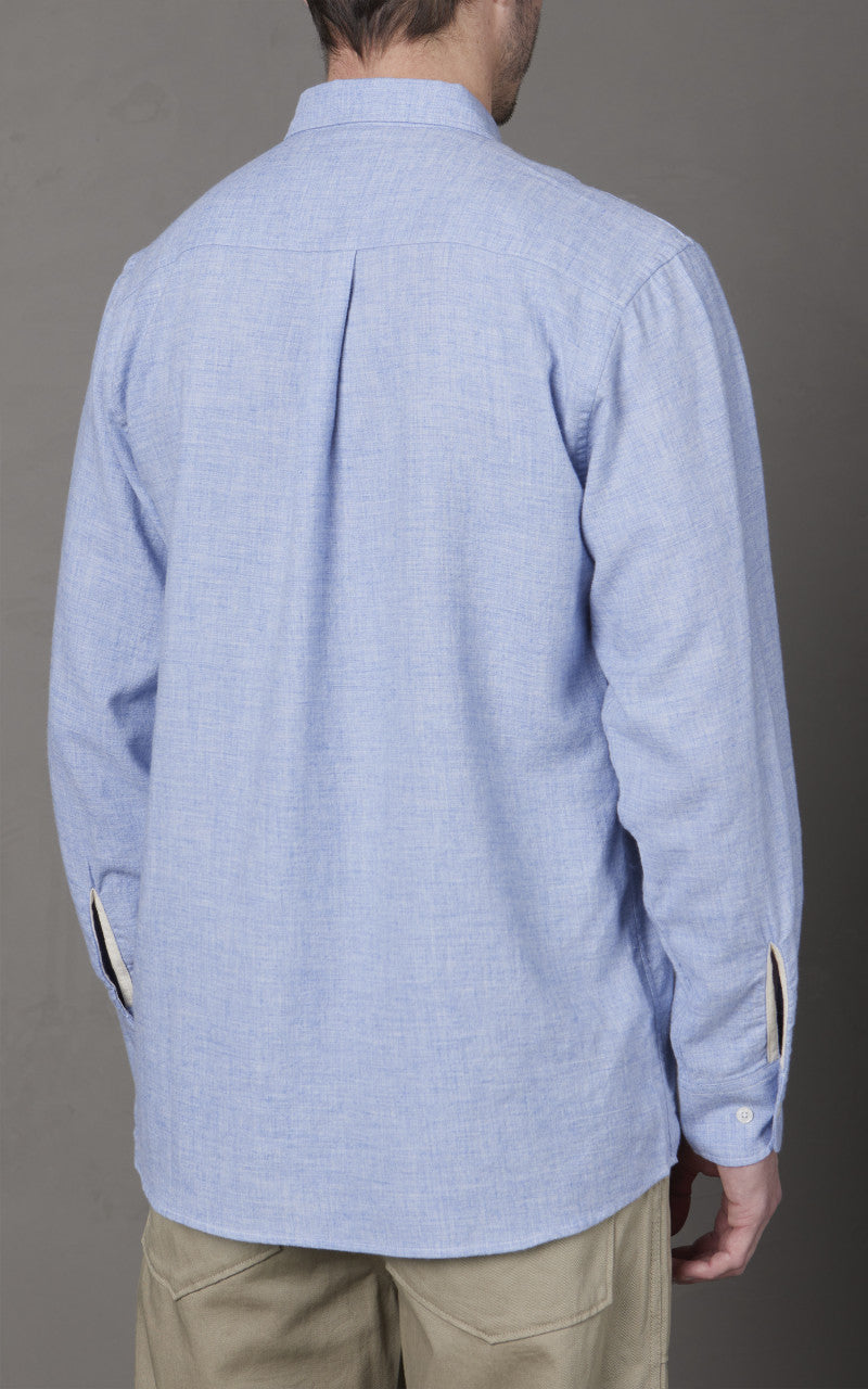 Universal Works Brushed Cotton Wool Daybrook Shirt Blue