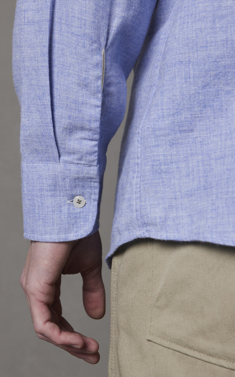 Universal Works Brushed Cotton Wool Daybrook Shirt Blue