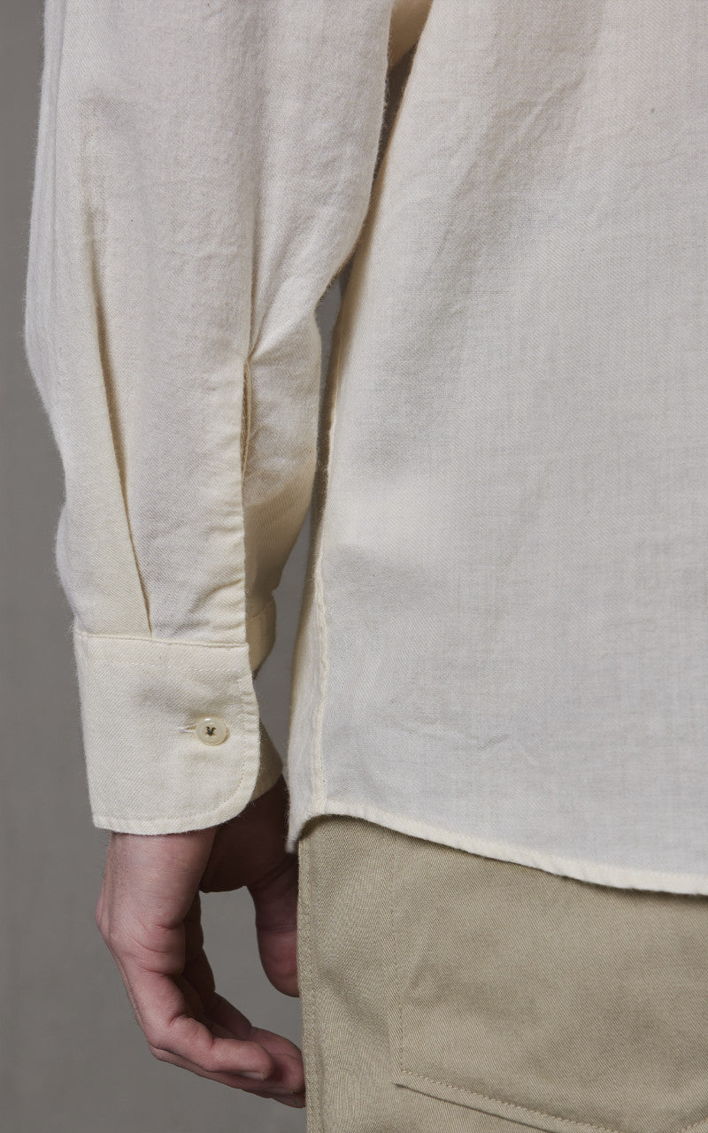 Universal Works Brushed Cotton Wool Daybrook Shirt Ecru