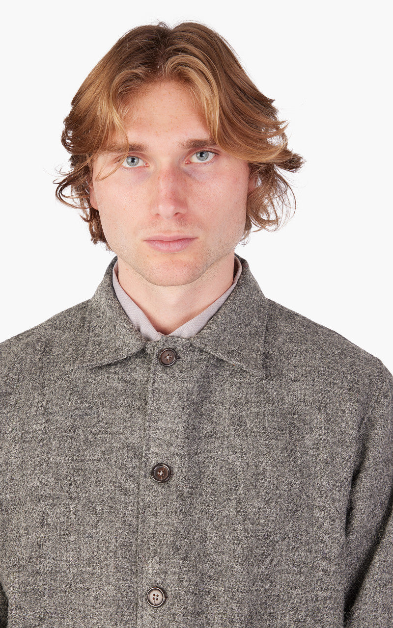 Universal Works Easy Over Jacket Harris Tweed Grey