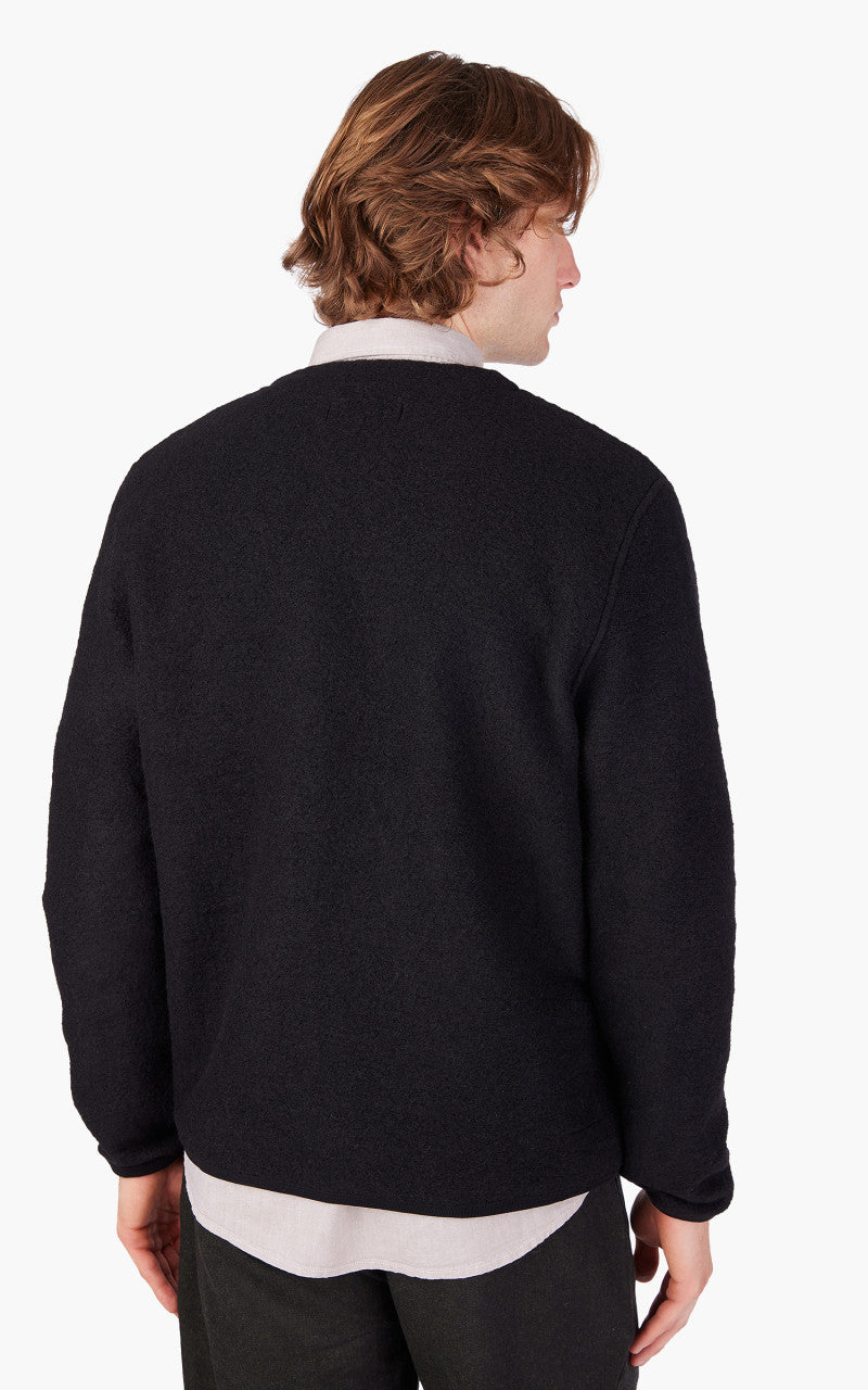 Universal Works Cardigan Wool Fleece Black
