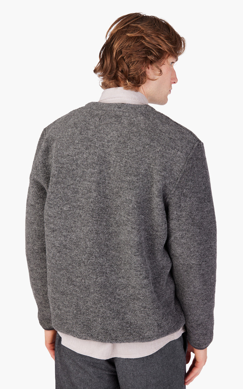 Universal Works Cardigan Wool Fleece Grey Marl