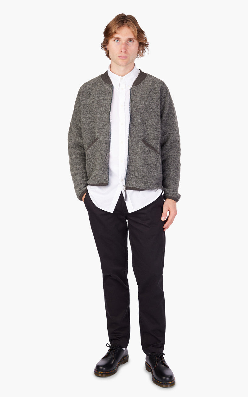 Universal Works Zip Bomber Wool Fleece Grey Marl