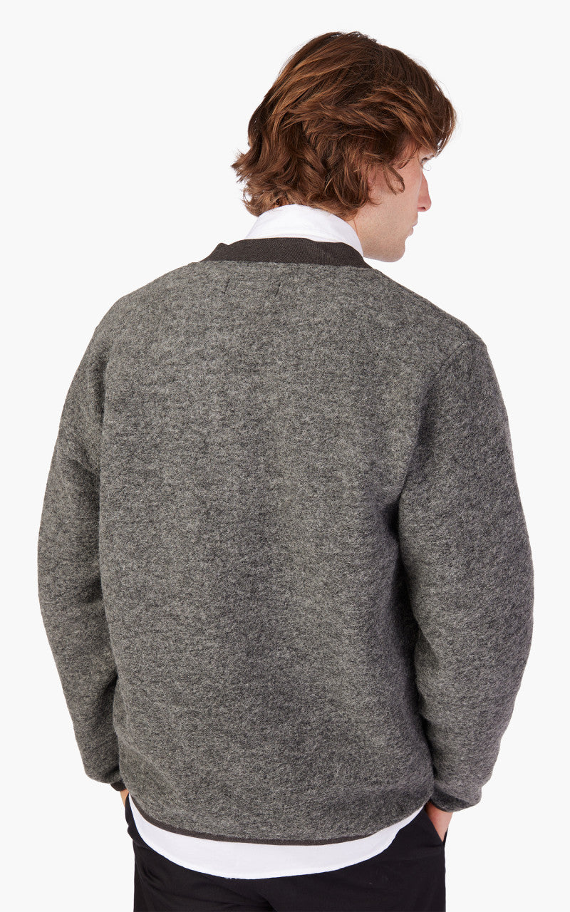 Universal Works Zip Bomber Wool Fleece Grey Marl