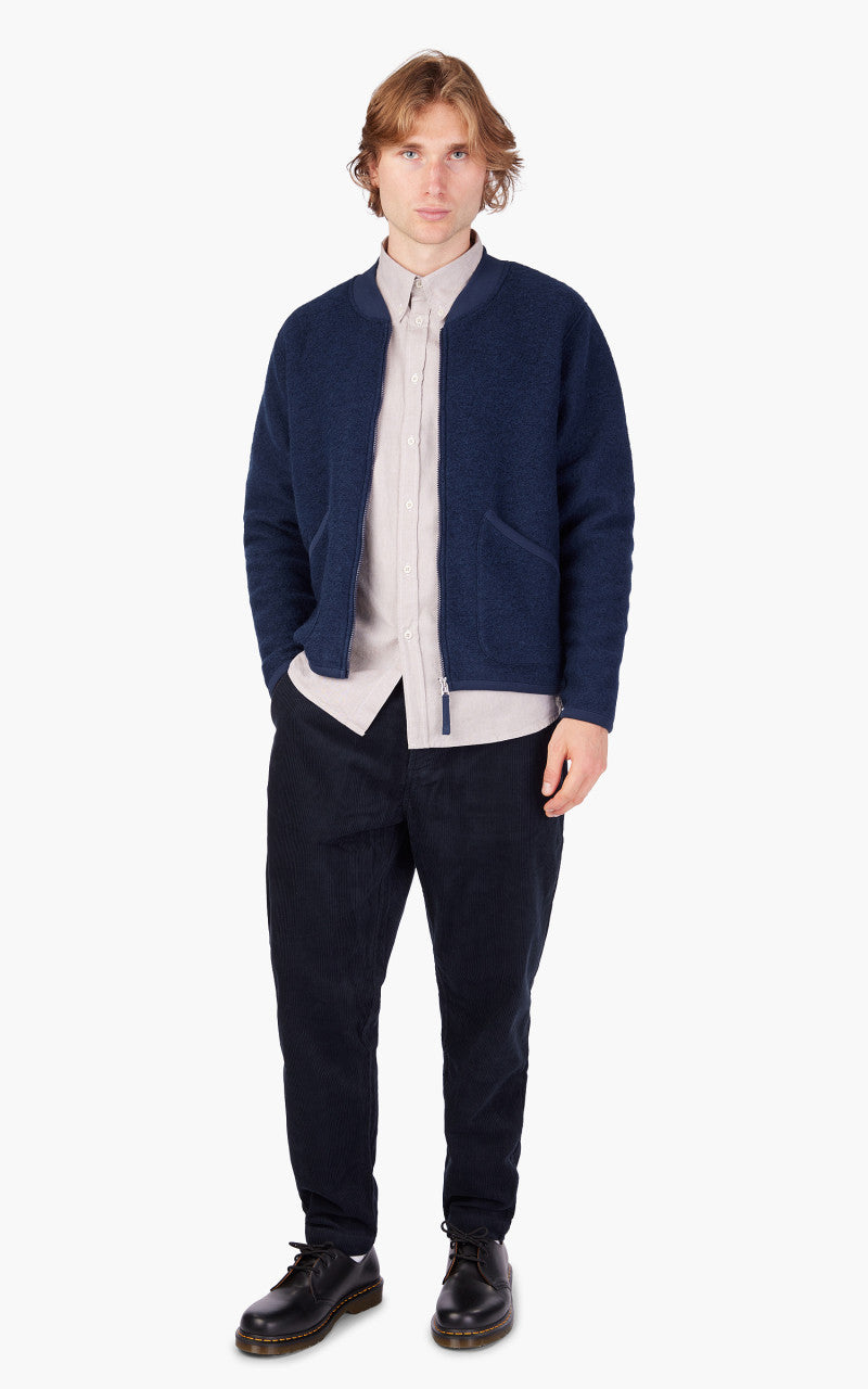 Universal Works Zip Bomber Wool Fleece Indigo