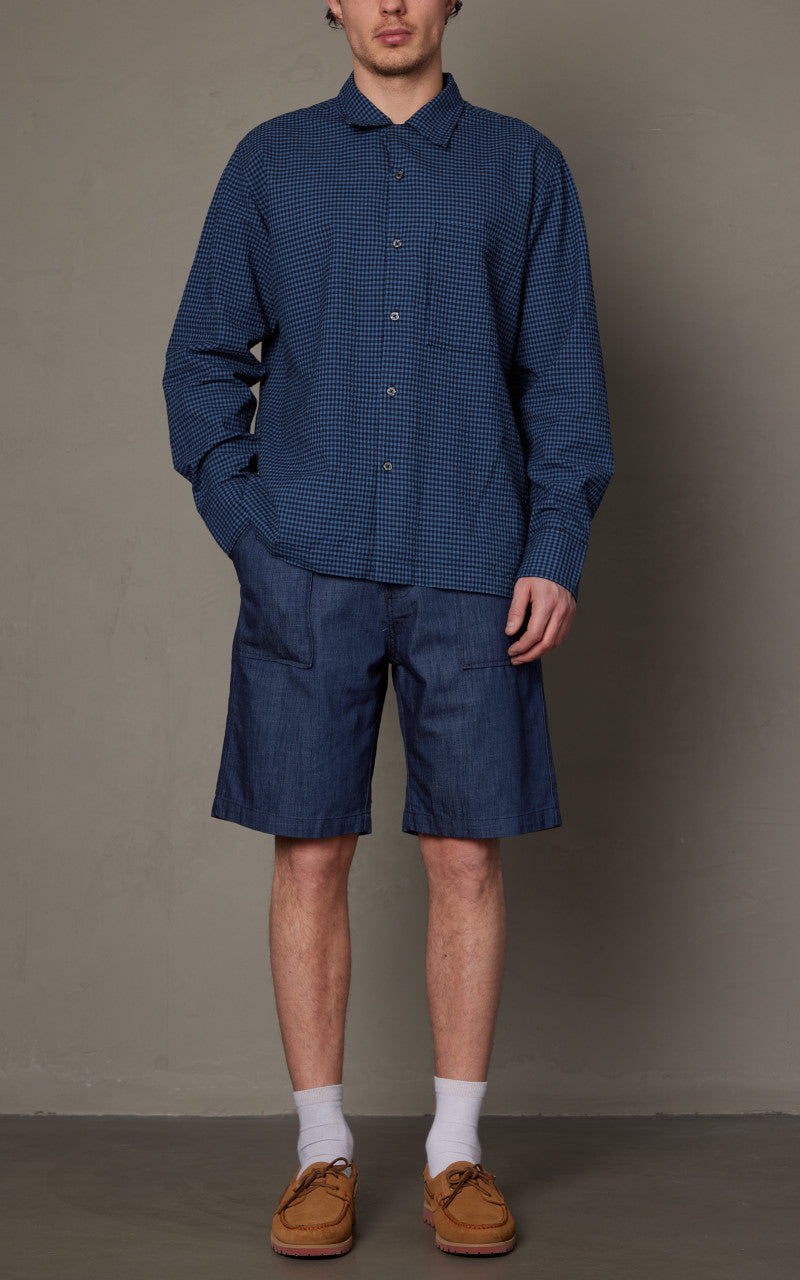 Universal Works Fatigue Short Atlantic Denim Indigo