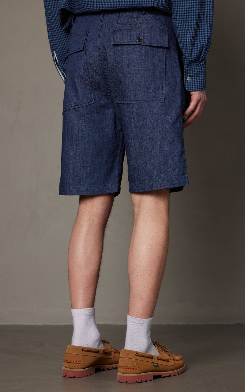 Universal Works Fatigue Short Atlantic Denim Indigo