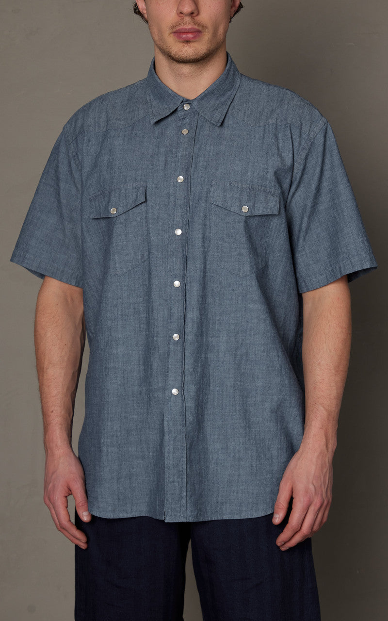 Universal Works Western Garage Shirt Chambray Indigo
