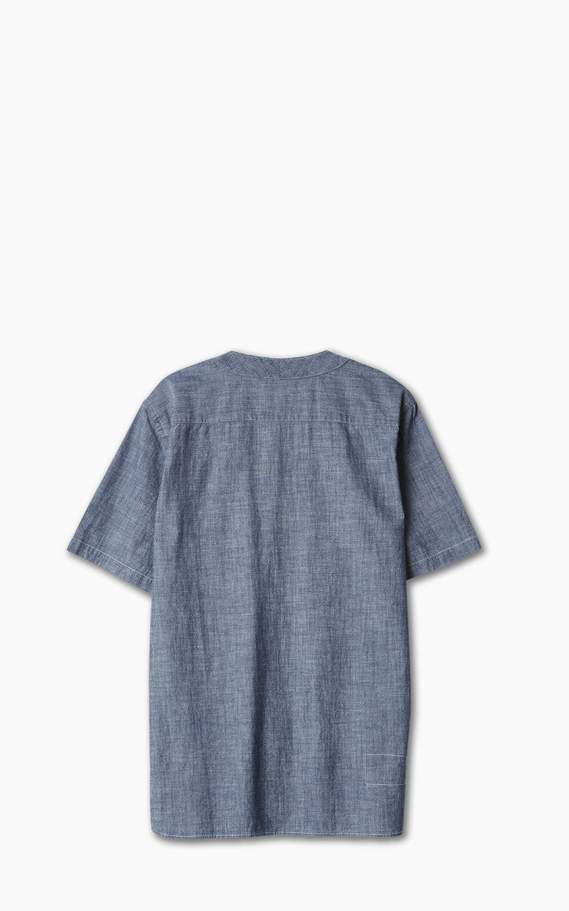 Universal Works S/S V Neck Overshirt Chambray Indigo