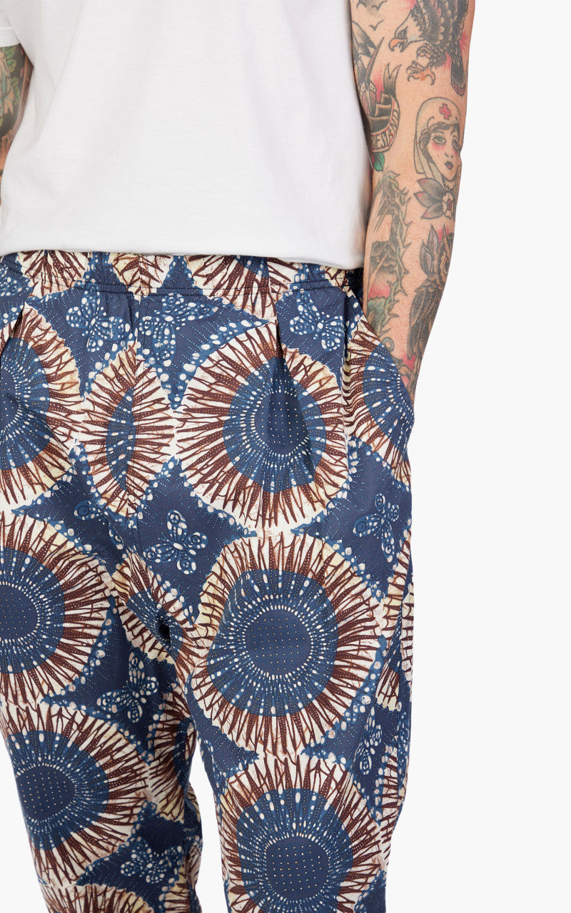 Universal Works Kyoto Work Pant Hookoh Print Navy