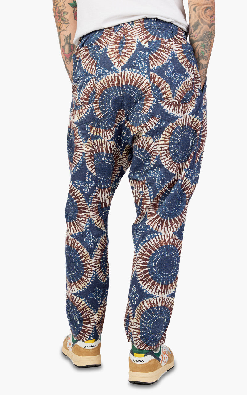 Universal Works Kyoto Work Pant Hookoh Print Navy