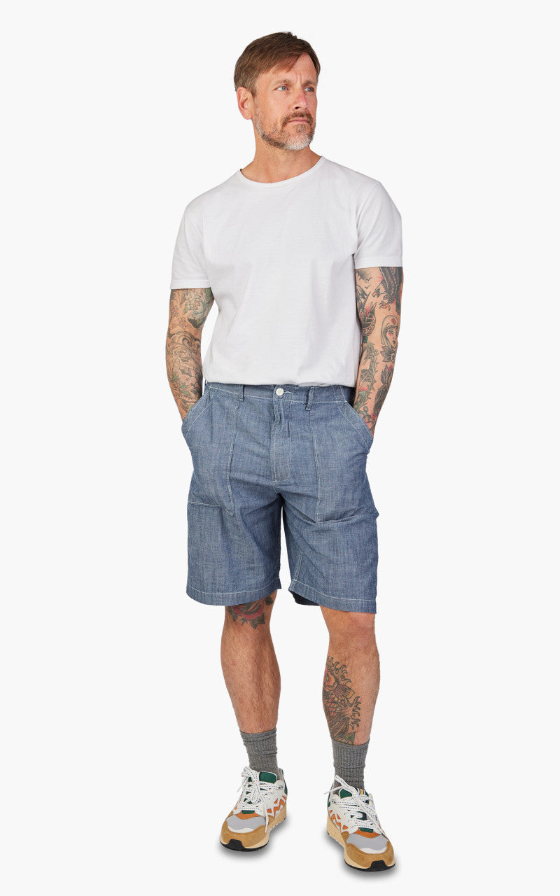 Universal Works Fatigue Short Chambray Indigo