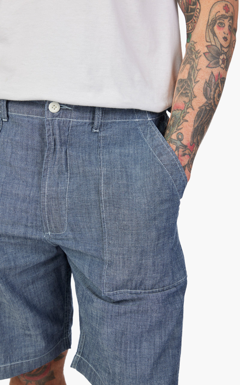 Universal Works Fatigue Short Chambray Indigo