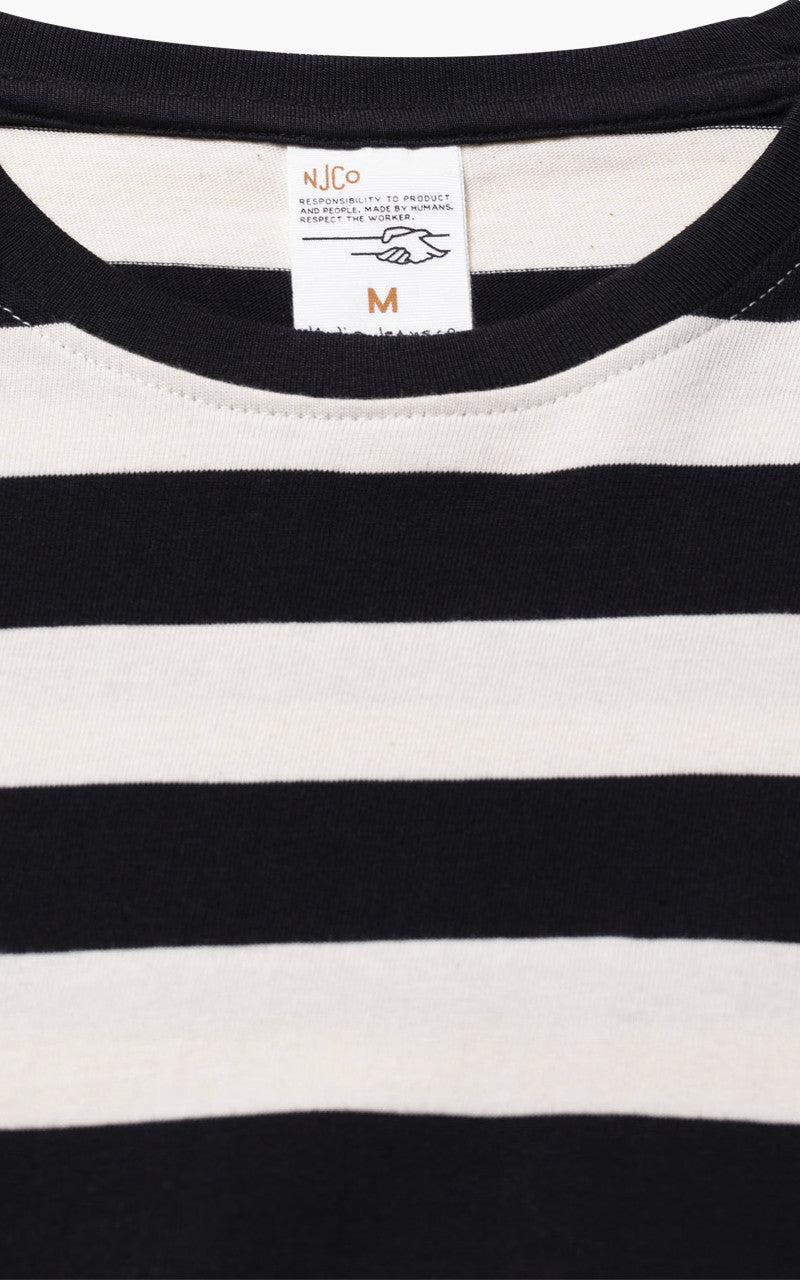 Nudie Jeans Uno Block Stripe Offwhite/Black