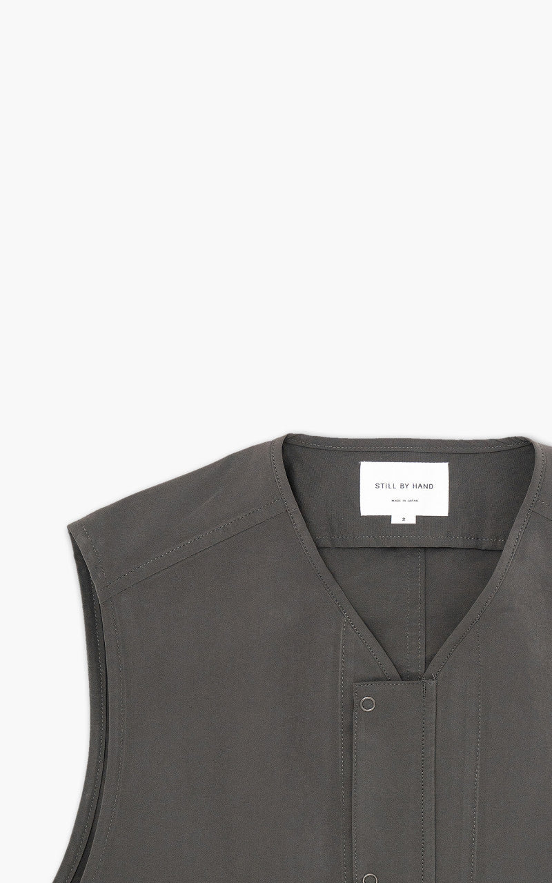 Still By Hand Pe/Ny Vest Charcoal