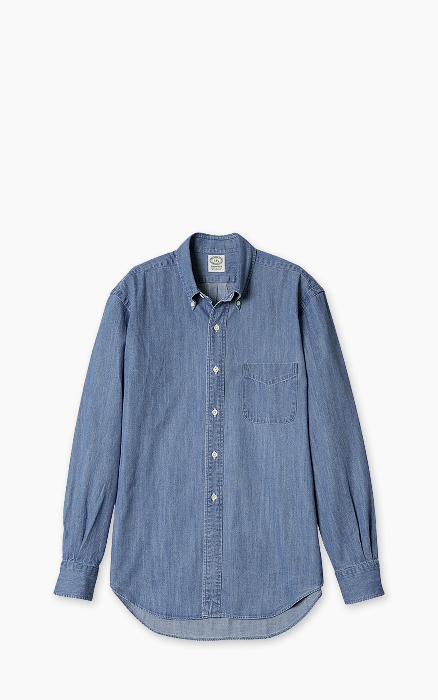 Kamakura Shirts Vintage Ivy Button-Down Japanese Denim Shirt Blue 7oz