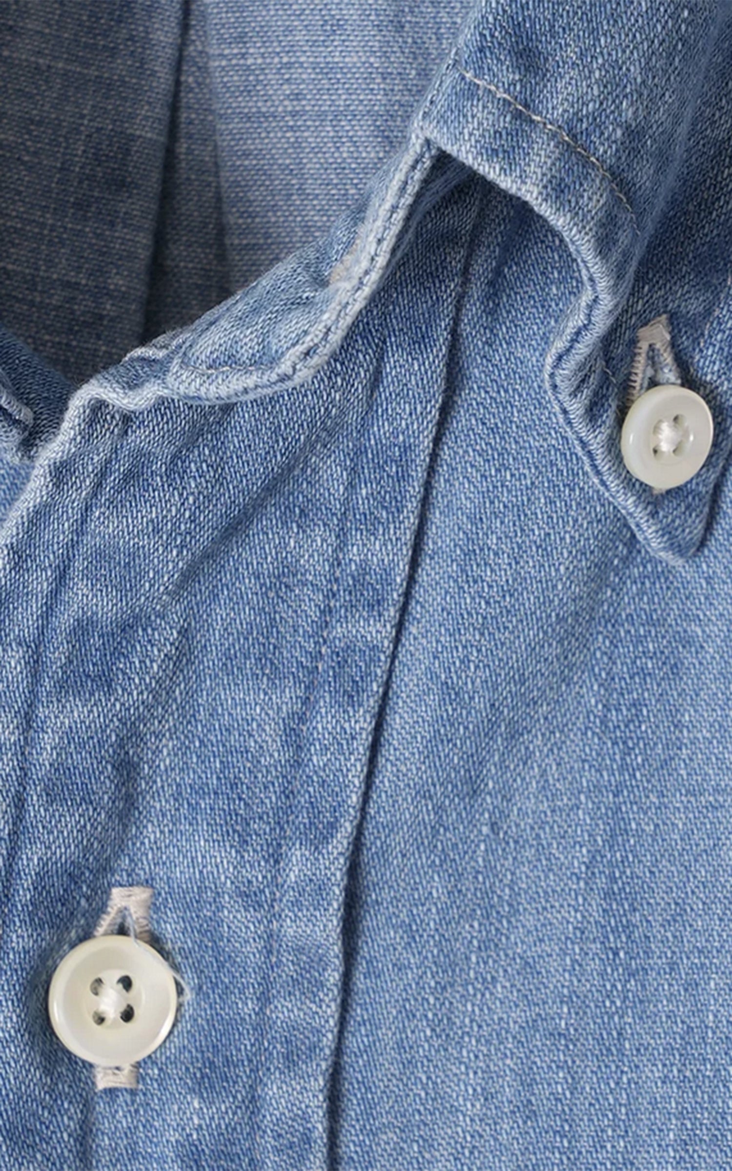 Kamakura Shirts Vintage Ivy Button-Down Japanese Denim Shirt Blue 7oz