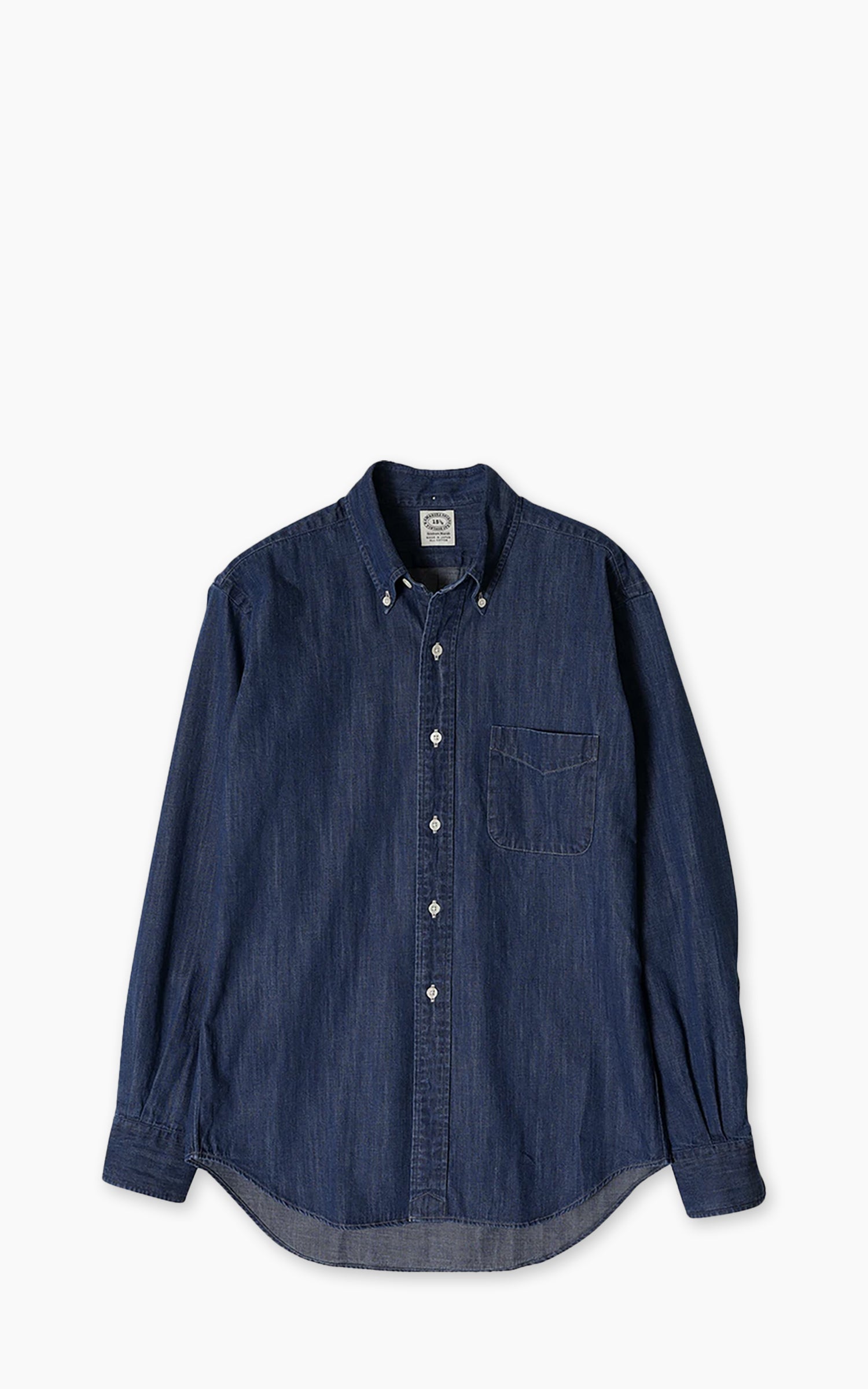 Kamakura Shirts Vintage Ivy Button-Down Japanese Denim Shirt Dark Blue 7oz