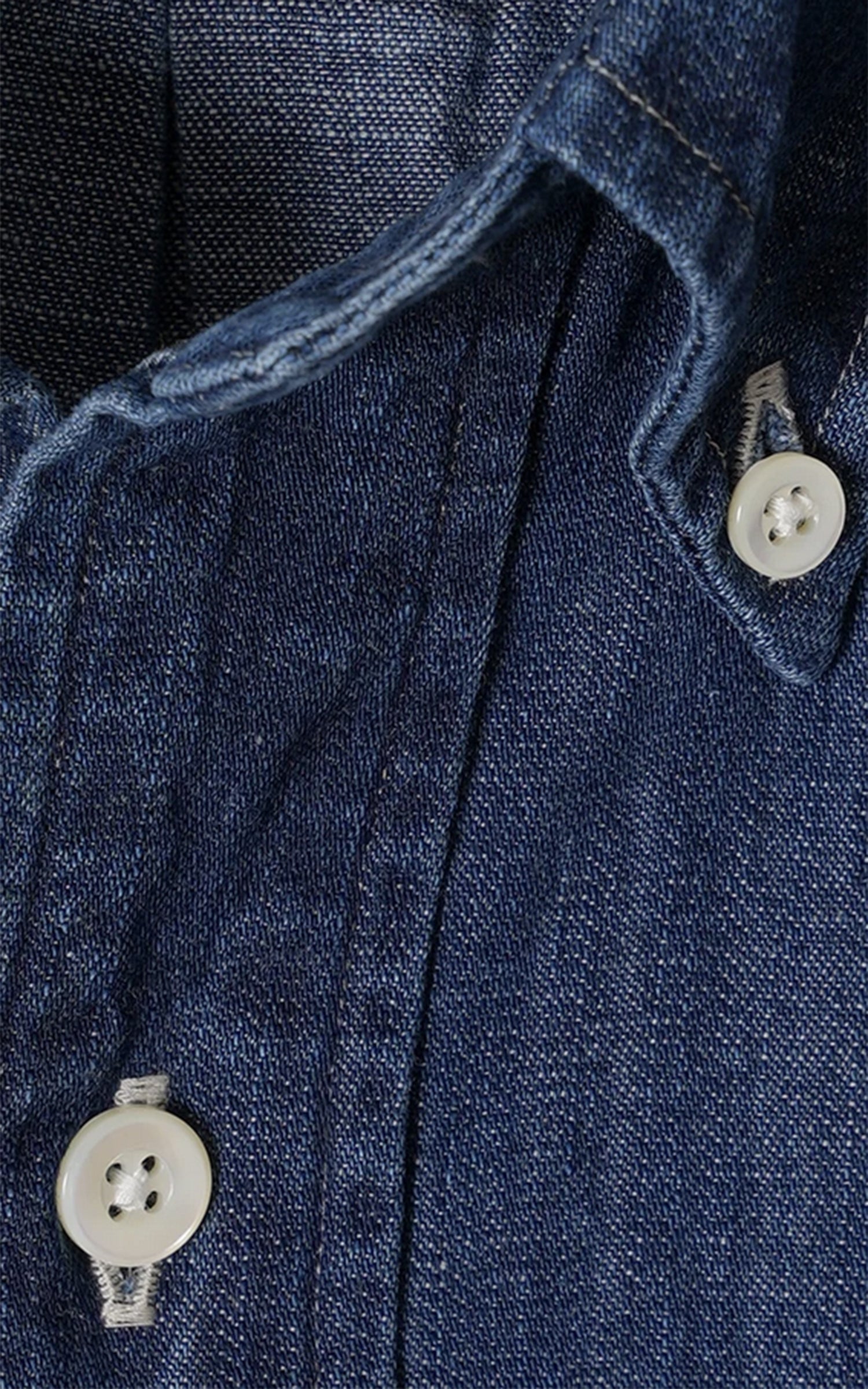 Kamakura Shirts Vintage Ivy Button-Down Japanese Denim Shirt Dark Blue 7oz