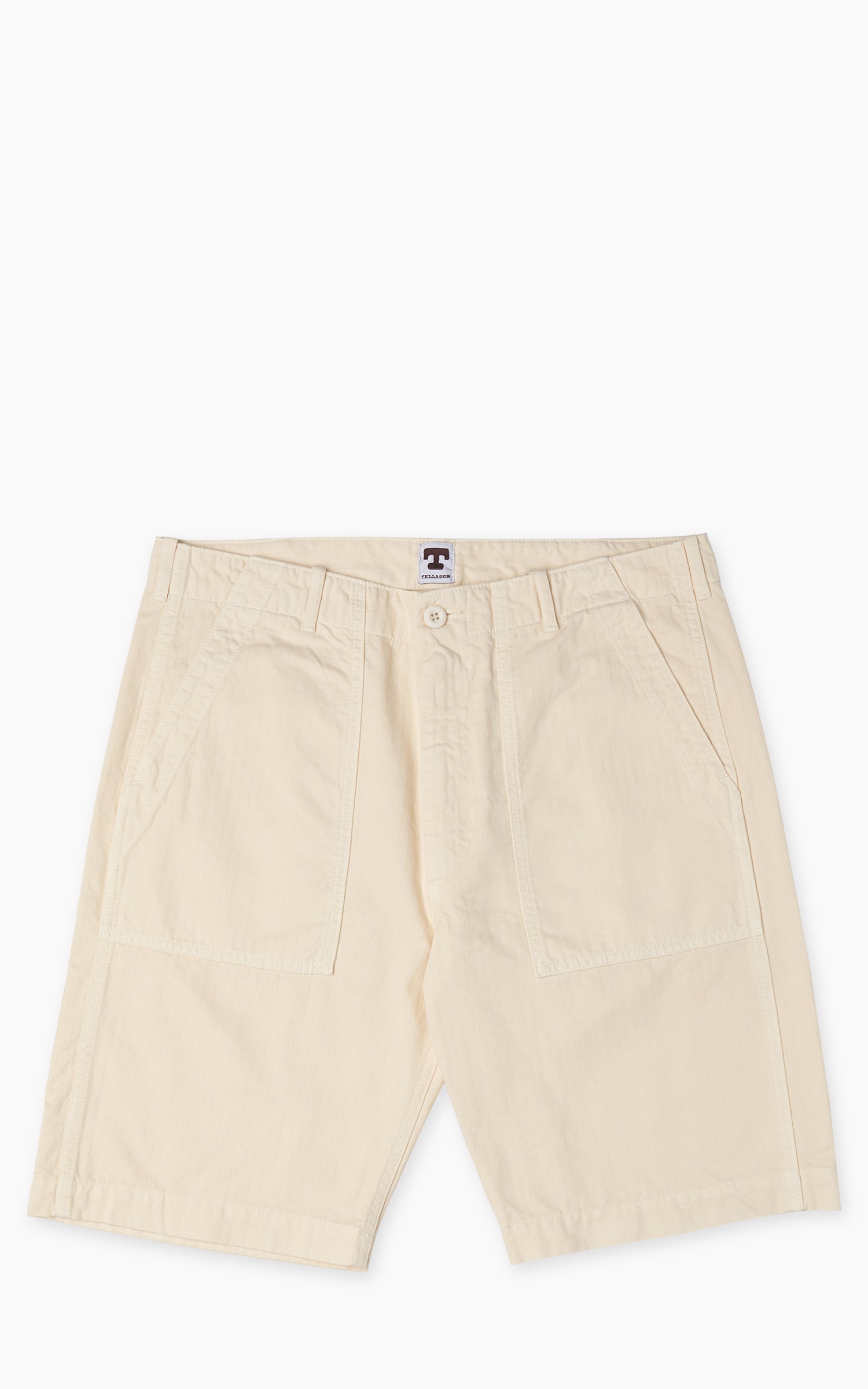 Tellason Fatigue Shorts Herringbone Twill Bone