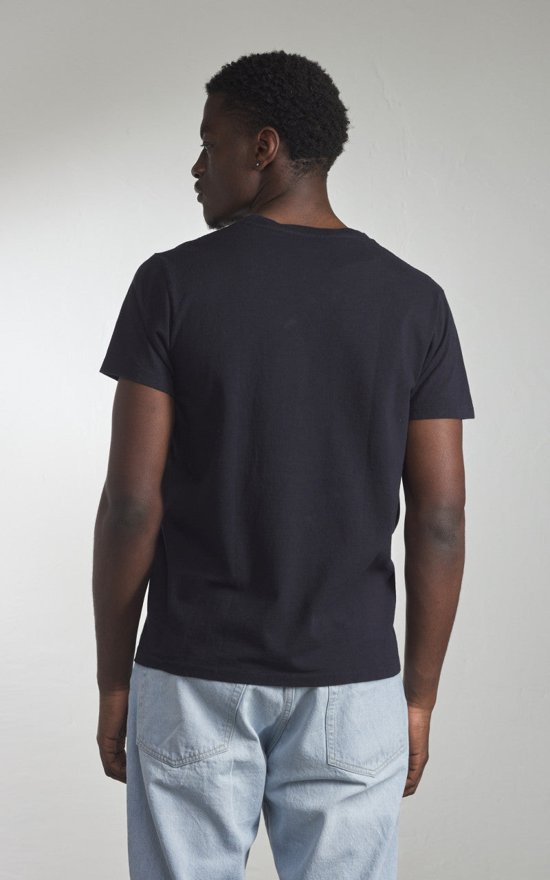 Velva Sheen Crew Neck Pocket Tee Black Indigo Dyed