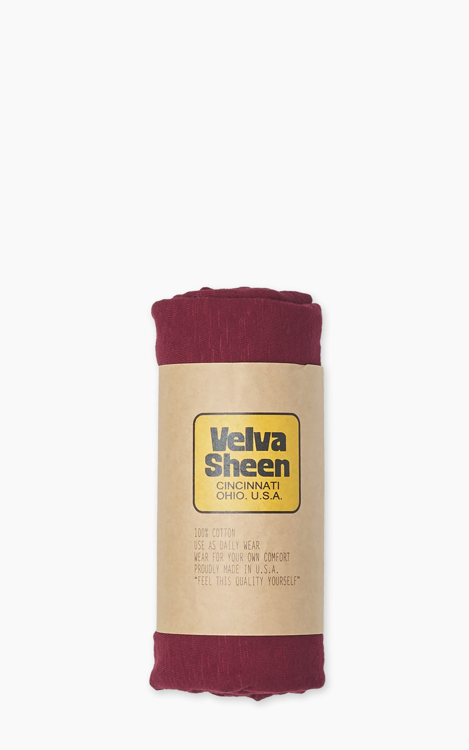Velva Sheen Rolled Crew Neck Tee Burgundy