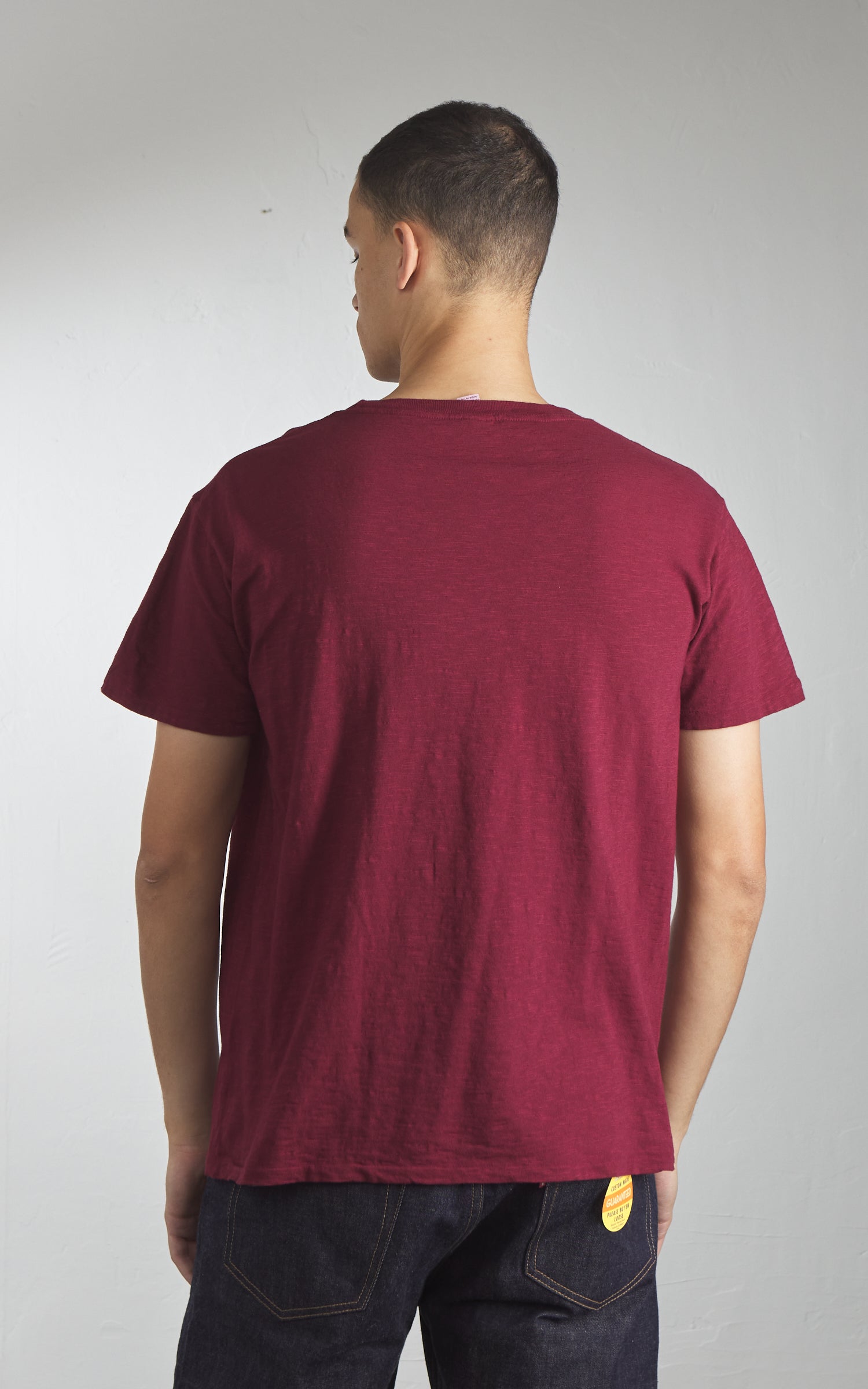 Velva Sheen Rolled Crew Neck Tee Burgundy