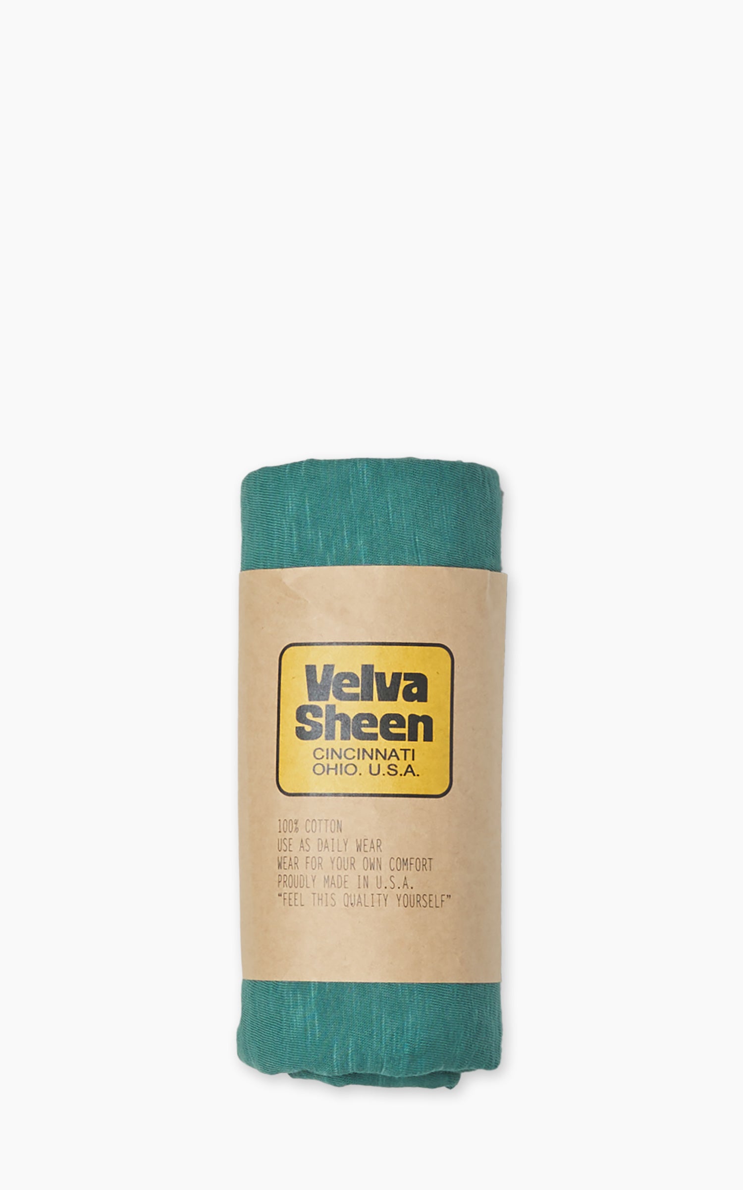 Velva Sheen Rolled Crew Neck Tee Foggy Green