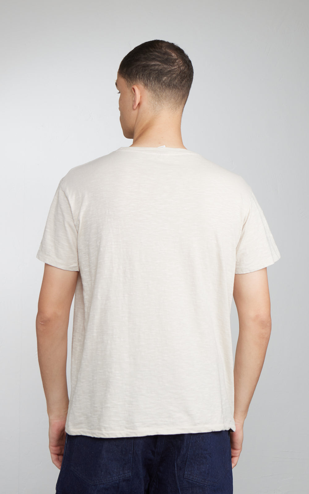 Velva Sheen Rolled Crew Neck Tee Oatmilk
