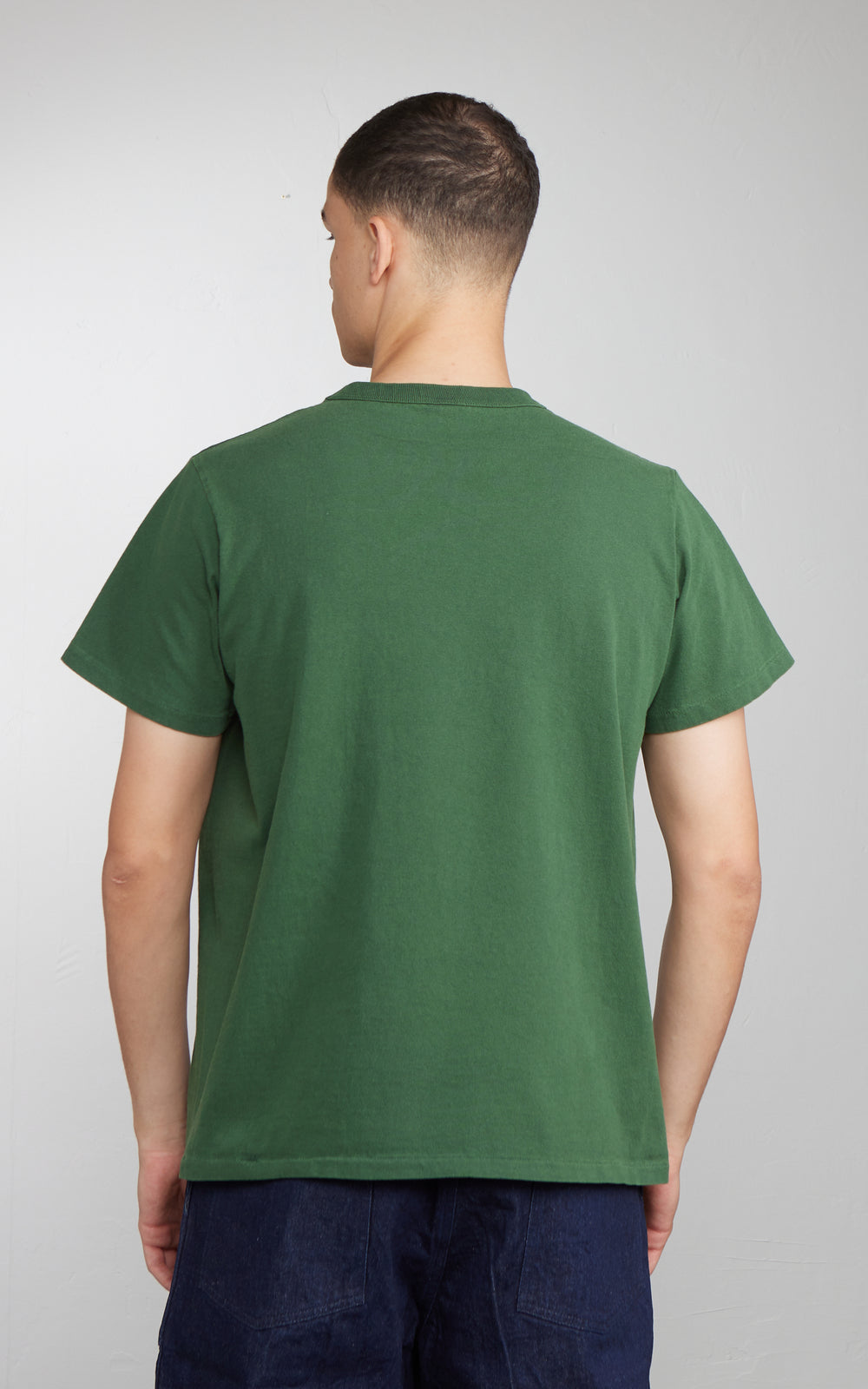 Velva Sheen Pigment Crew Neck Pocket Tee Fatigue Green