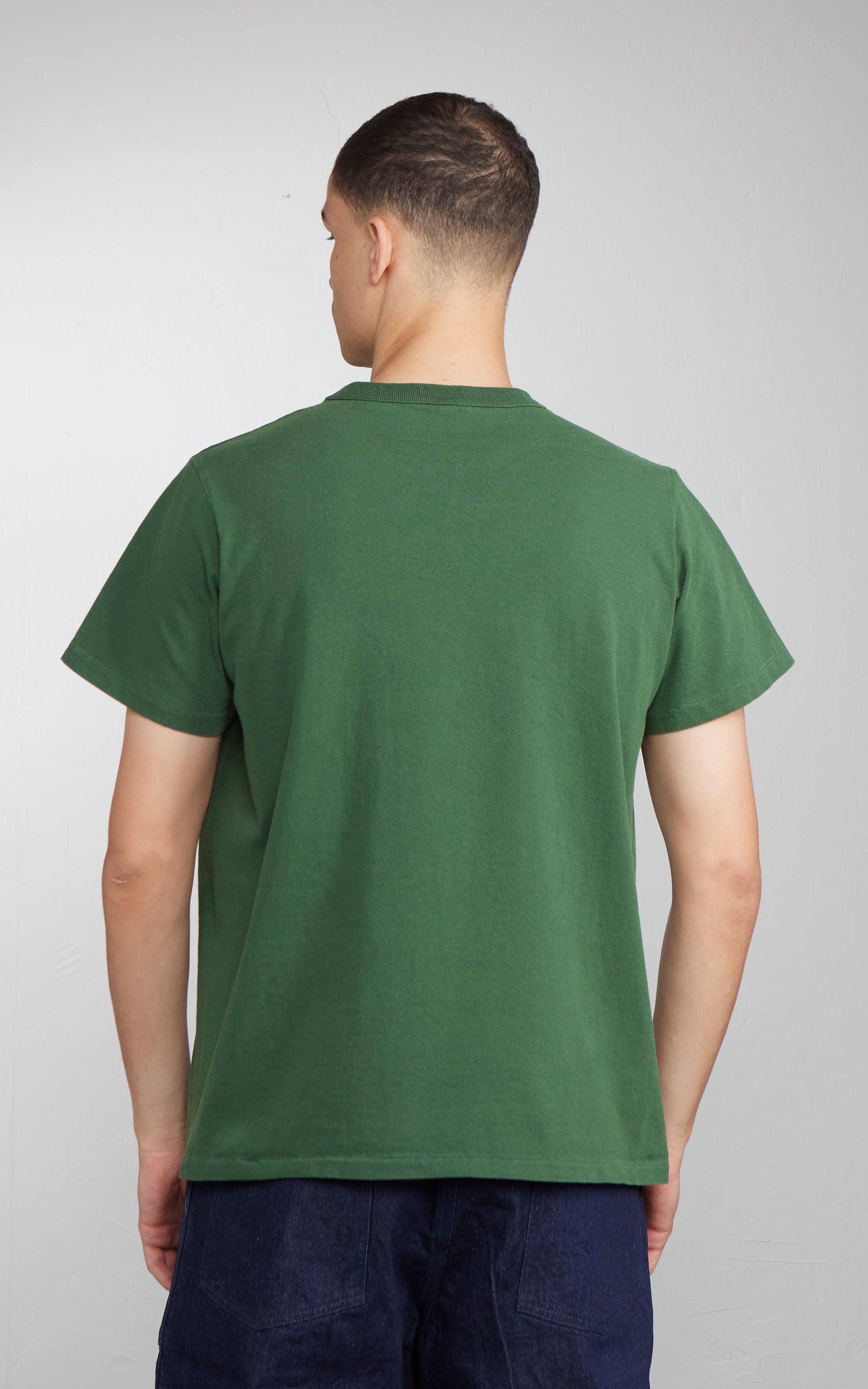 Velva Sheen Pigment Crew Neck Pocket Tee Fatigue Green