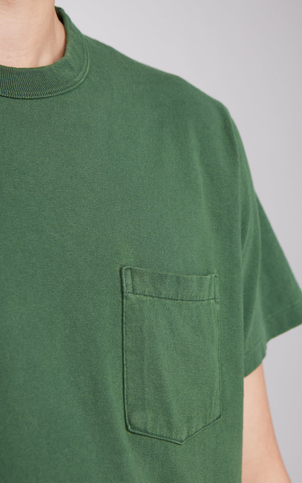 Velva Sheen Pigment Crew Neck Pocket Tee Fatigue Green