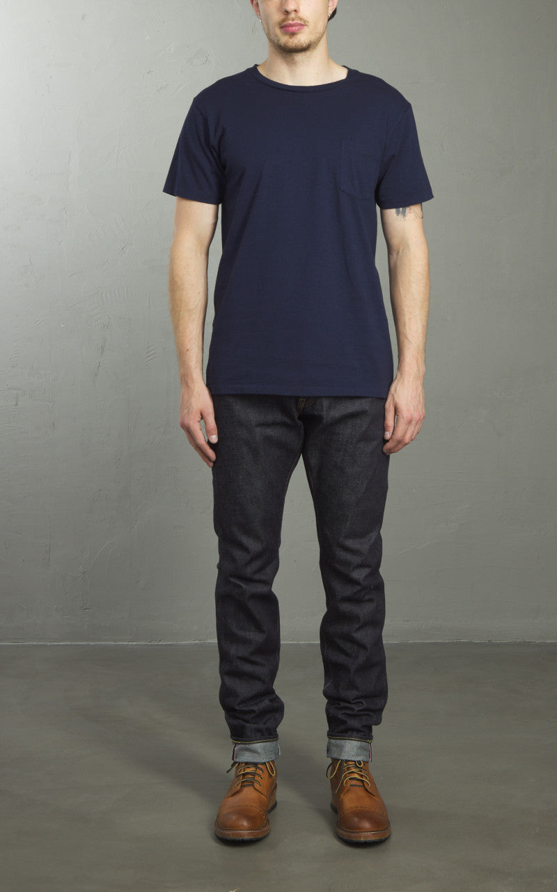 Velva Sheen Crew Neck Pocket Tee 2-Pack Navy