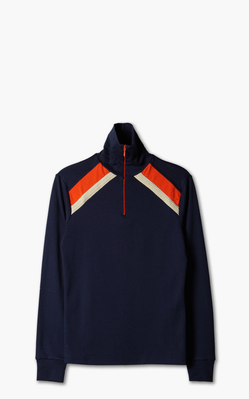 Wales Bonner Jazz Half Zip Top Navy