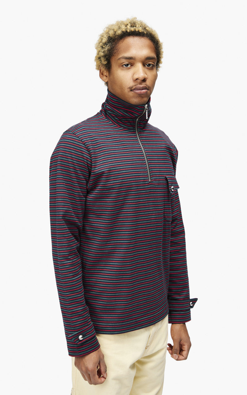 美品WALES BONNER ハーフジップ Wales Bonner Franco Half Zip Top Multi/Navy