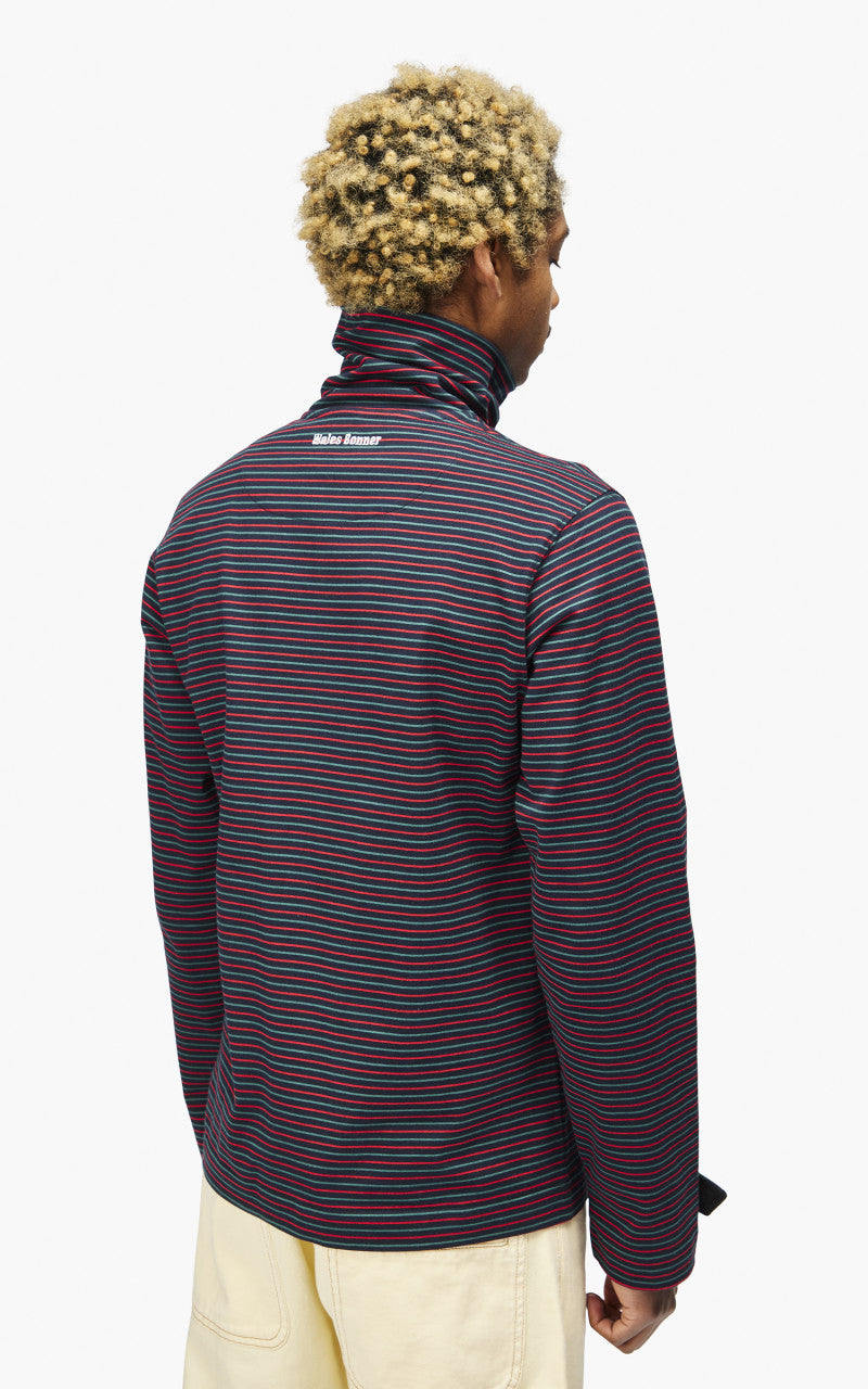 美品WALES BONNER ハーフジップ Wales Bonner Franco Half Zip Top Multi/Navy