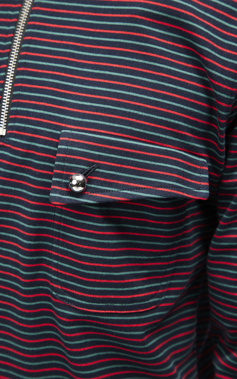 Wales Bonner Franco Half Zip Top Multi/Navy