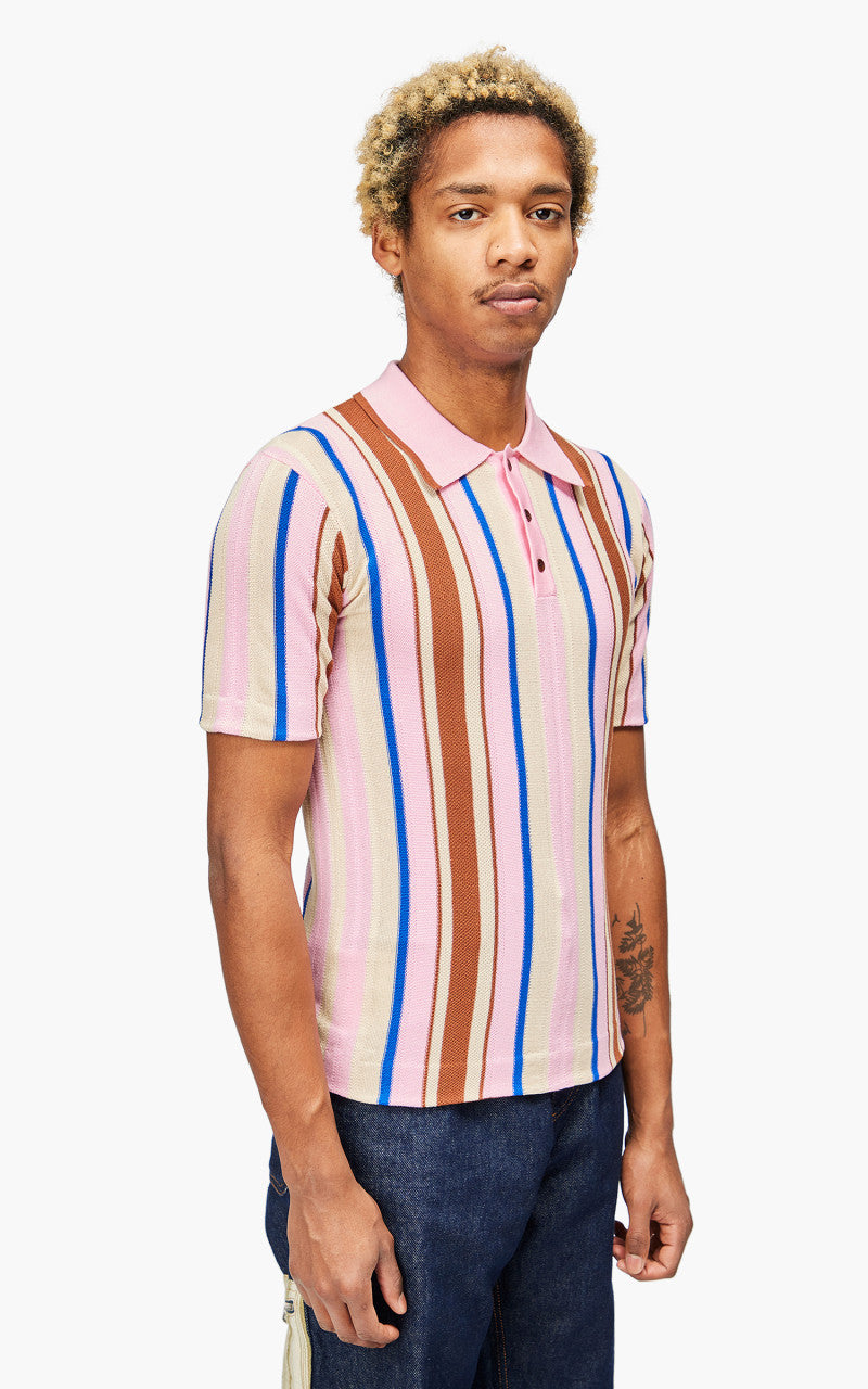 Wales Bonner Optimist Polo Shirt Multi/Pink