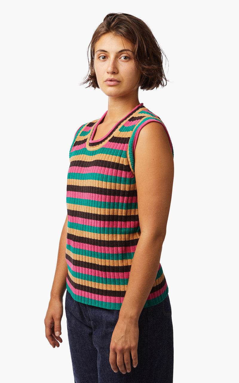 Wales Bonner Swing Vest Pink Multi Stripe