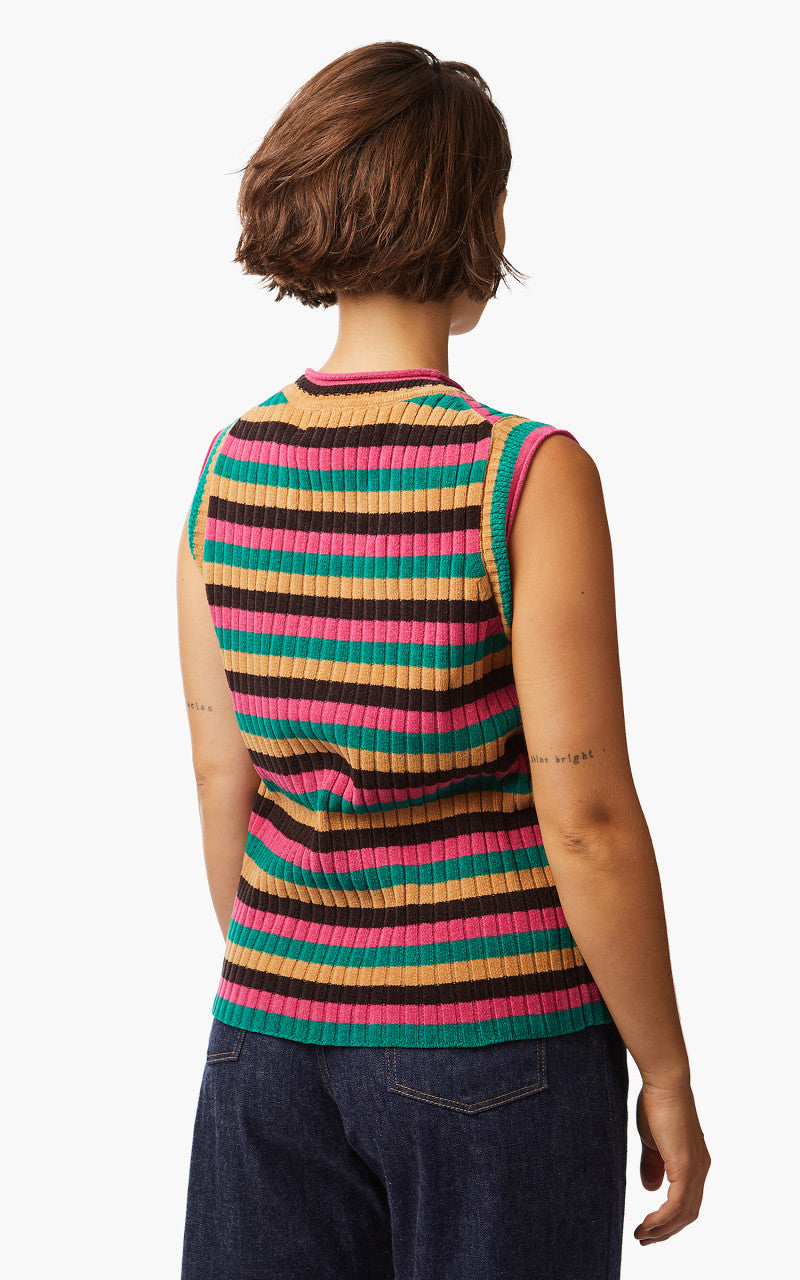 Wales Bonner Swing Vest Pink Multi Stripe