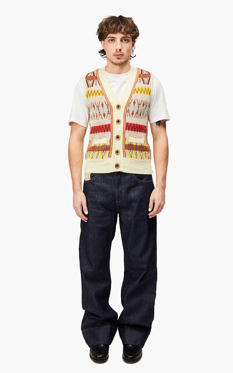 Wales Bonner Orchestra Vest Pale Yellow Multi