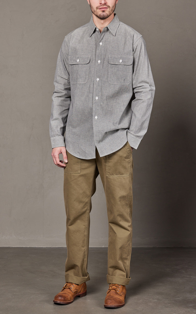 Warehouse & Co. Lot 3051 Treton Steel Worker Shirt Grey